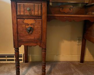 H21 -$40. Vanity with Swing Mirror. Measures 43.5" x 18" x 65"T, floor to vanity top 30.5"T.