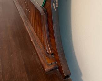 H23 - $85. Antique Art Deco Vanity With Arched Triple Mirror. Measures 40" x 17.25" x 66"T, floor to vanity top 30"T.