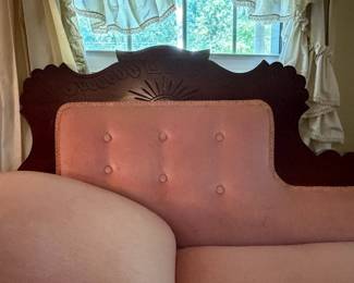 H38 - $150. Victorian fainting couch. Measures 72" x 26" x 37.5"T, floor to seat 18"T.