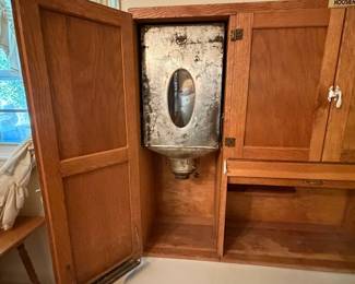 H26 - $450. Antique Hoosier "Ariel Handy Helper" Cabinet . Measures 40.5" x 26" x 67"T, top 12"D.