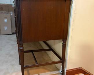 H36 - $75. Buffet by Limberts Arts and Crafts Furniture from Grand Rapids and Holland MI. Measures 71.75" x 22" x 40"T. Wood dowels on bottom need to be reglued as shown in photo.