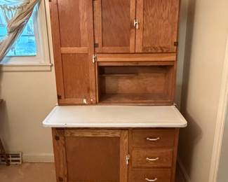 H26 - $450. Antique Hoosier "Ariel Handy Helper" Cabinet . Measures 40.5" x 26" x 67"T, top 12"D.