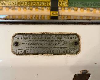 H52 - $225. Dayton by Hobart style 970 mid-century enamel porcelain meat scale.