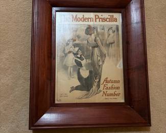 H5 - $25. Framed Modern Priscilla magazine from October 1913. Measures 16.5" x 20.25"T.
