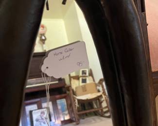 H55 - $95. Large Horse collar mirror. Measures 19.5" x 6" x 31" tall.