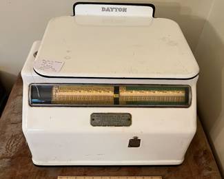 H52 - $225. Dayton by Hobart style 970 mid-century enamel porcelain meat scale.