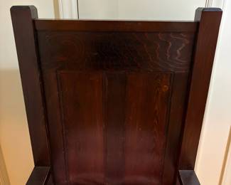 H33 - $450. Pair of Alter chairs with removable cushions. These are from Oak Ridge Baptist Church in Kittrell, NC. Each Measures 26.75" x 25"x 52"T, floor to seat 20"T. They were in the church is 1963 for a family wedding and purchased after for the personal home.