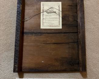 H3 - $10. Modern Priscilla magazine cover on antique wood tray . 12" x 14".
