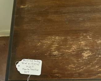 H23 - $85. Antique Art Deco Vanity With Arched Triple Mirror. Measures 40" x 17.25" x 66"T, floor to vanity top 30"T.