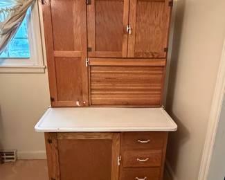 H26 - $450. Antique Hoosier "Ariel Handy Helper" Cabinet . Measures 40.5" x 26" x 67"T, top 12"D.