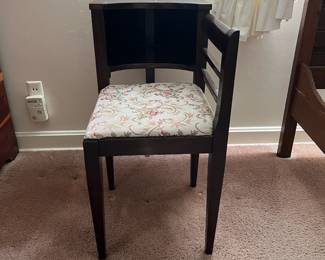 H10 - $65. Telephone side table and chair. Measures 27" x 15.5" x 29"T, floor to seat 18"T. Very good condition.