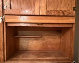 H26 - $450. Antique Hoosier "Ariel Handy Helper" Cabinet . Measures 40.5" x 26" x 67"T, top 12"D.