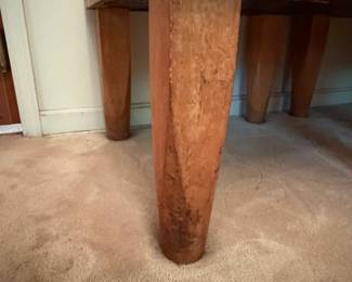 H28 - $1,500 PAIR of Butcher Block Tables from "Bally Block Tables". Each Measures 30" x 30" x 33.5"T. Very heavy, bring help to move.