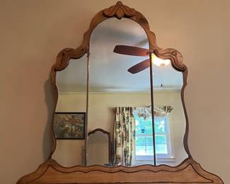 H20 - $40. Art Deco Vanity WiA20 - $40. A20 -Triple Mirror. Measures 40" x 17" x 64.5"T, floor to vanity top 27.25"T.