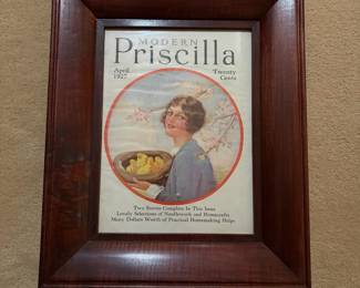 H8 - $25. Framed Modern Priscilla magazine from April 1927. Measures 16.5" x 20.25"T.