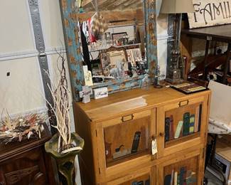mirror and cabinet