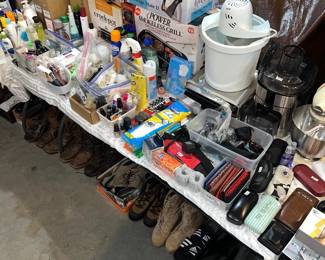 bathroom items and shoes
