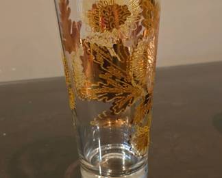 Gold foiled pilsner style glasses