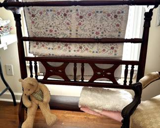 beautiful wooden quilt rack