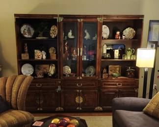 Three Section Cabinet with Brass Accents