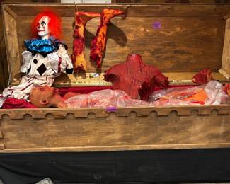 ''Gothic Splendor'' Custom Solid Wood Theatrical Casket Ride Experience (Compressor may also be available; body part props and clown not included) An absolute masterpiece of bespoke theatrical carpentry. Pneumatic Motion Engineering: This custom Gothic casket is pre-engineered for absolute immersion, outfitted with a heavy-duty internal pneumatic actuator system. When connected to a standard air compressor, the casket converts into a mechanical ''Casket Ride Experience''. It delivers precise, multi-axis motion control--simulating the jarring, claustrophobic shifting of being buried alive, complete withmechanical lid thumping, sudden drops, and realistic ground-rumbling vibrations. This turn-key kinetic engineering makes it a highly valuable asset for commercial haunted houses, extreme escape rooms, or collectors looking for a Hollywood-grade interactive thrill.