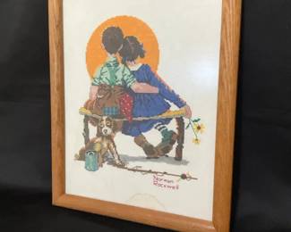 Norman Rockwell 1890 CrossStitched Sunset