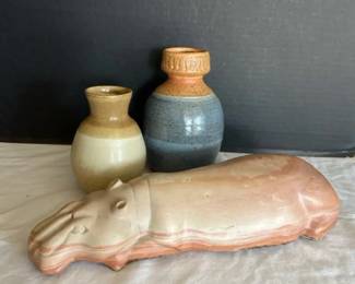Kenyan Stone Hippo  Pottery