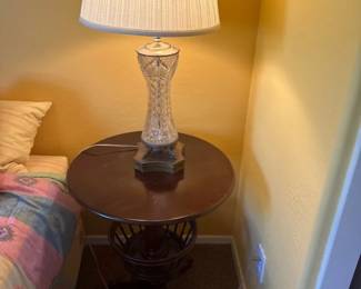 Round Side Table and Lamp