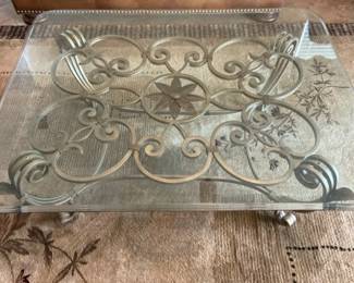 Floral Glass Coffee Table