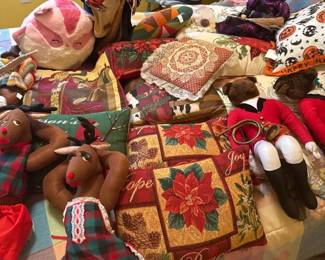 Assorted Holiday Pillows and More