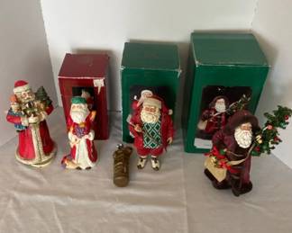 Two KSA Collectibles and Two Jamestown China Porcelain Santas
