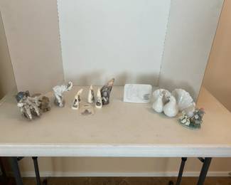 Scrimshaw and Lladro Ceramic Pieces