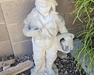 Standing Cement Garden Boy