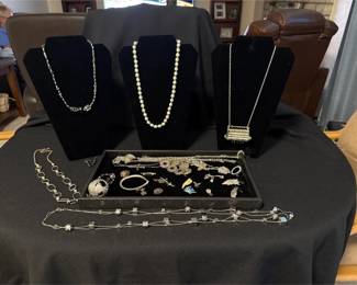 Assorted Silver Colored Costume Jewelry