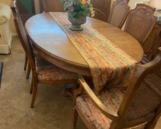 Solid Oak Dining Table, Six Chairs and More