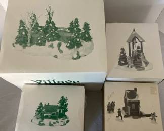 Village Mill Creek Pond Ad Park Bench. Pond Skaters and Christmas Bells