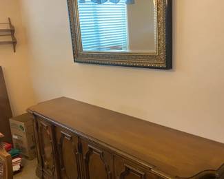 Beautiful Oak Buffet and Mirror