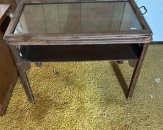 Glass Tray Butler Table