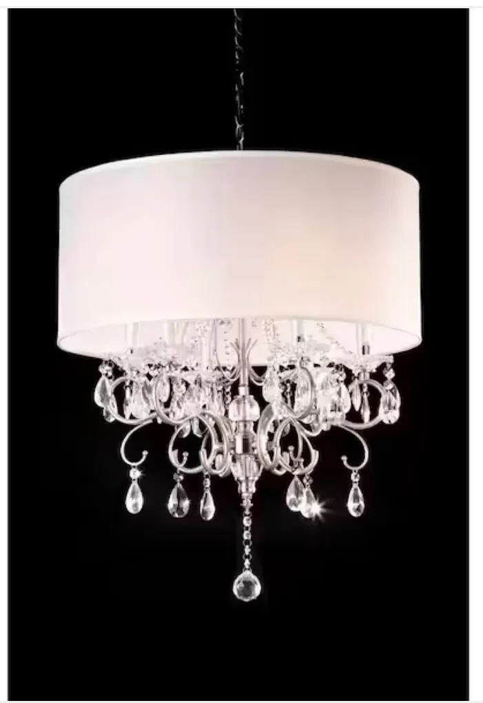 21 Crystal Silver Chandelier by Wantech International Lighting Divine Designs New in Box