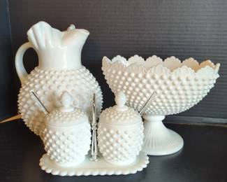 Hobnail Milk Glass Collection 04