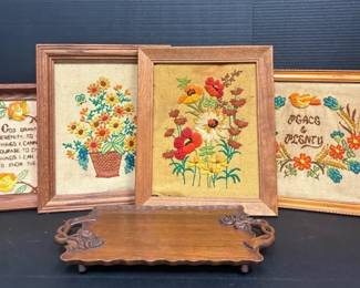For Homemade Needlepoint Pictures and Wooden Tray