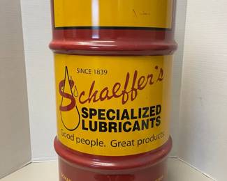 Vintage Schaeffers Specialized Lubricants Metal Barrel