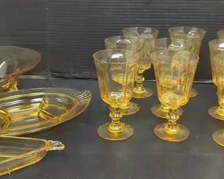 Heisey Empress and Lenox Amber Glassware