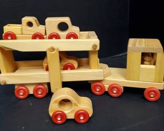 Doodletown Toys Wooden Truck  Car Carrier