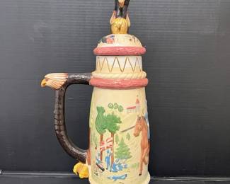 Hand Painted Revolutionary War Beer Stein