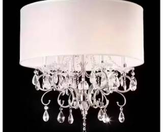 21 Crystal Silver Chandelier by Wantech International Lighting Divine Designs New in Box