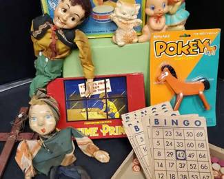 Pokey, Puppets, Walking Drummer Teddy Vintage Lot