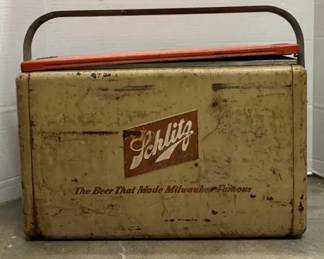 Vintage Schlitz Metal Cooler Ice Chest