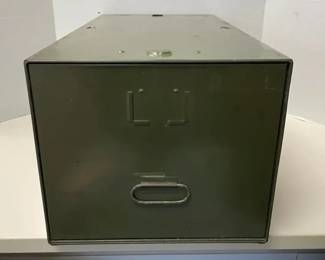 Vintage Metal Portable Filing Drawer