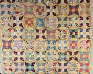 Hand Stitched, Hand Pieced Quilt with Vintage Fabric